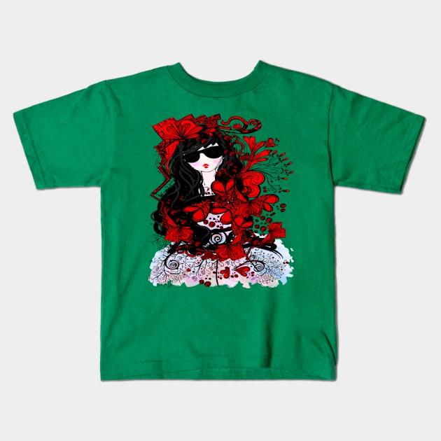 Fashion girl Kids T-Shirt by CindyS